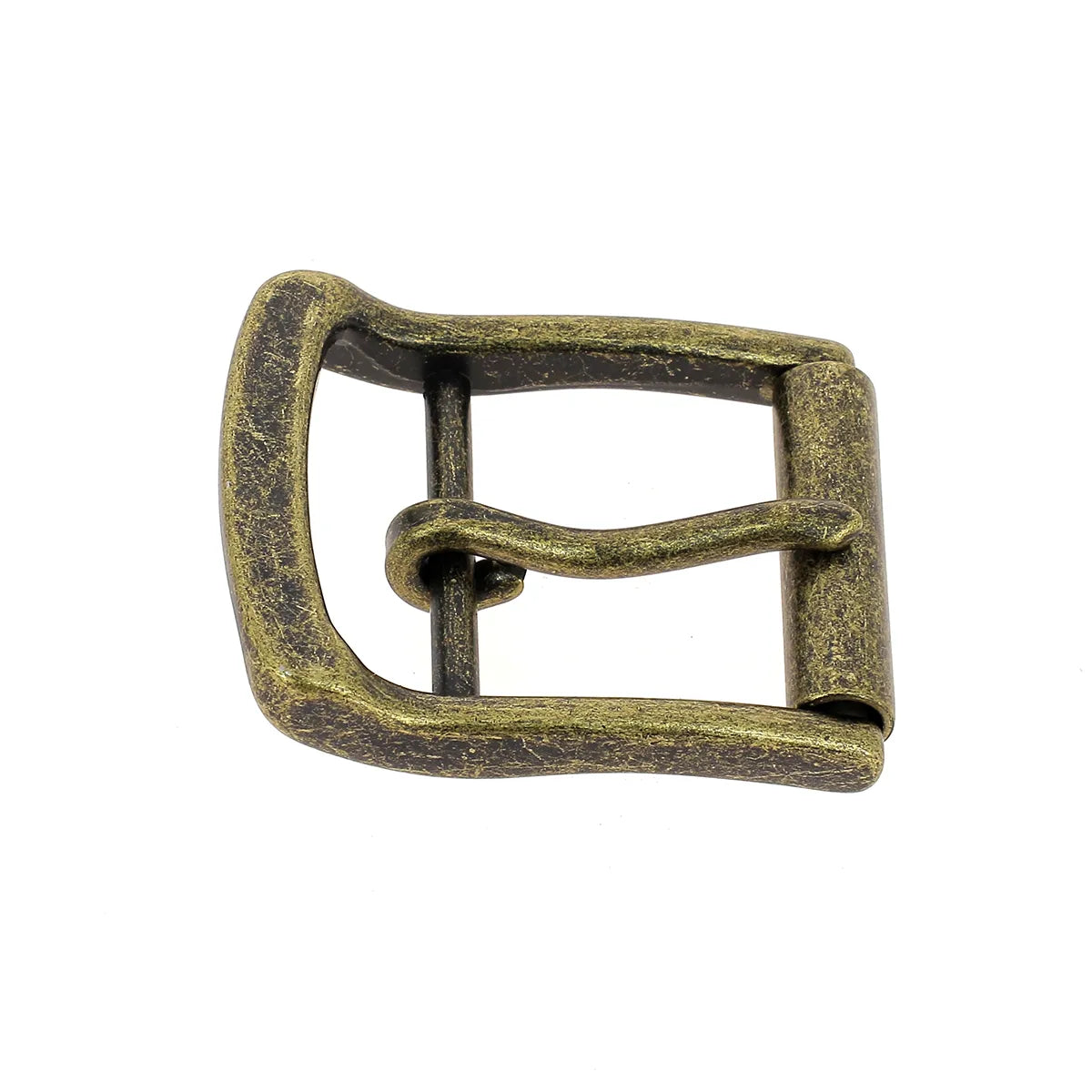 Boucle de ceinture à rouleau avec passant DUNHAM finition laiton vieilli pour sangle 32 mm de large