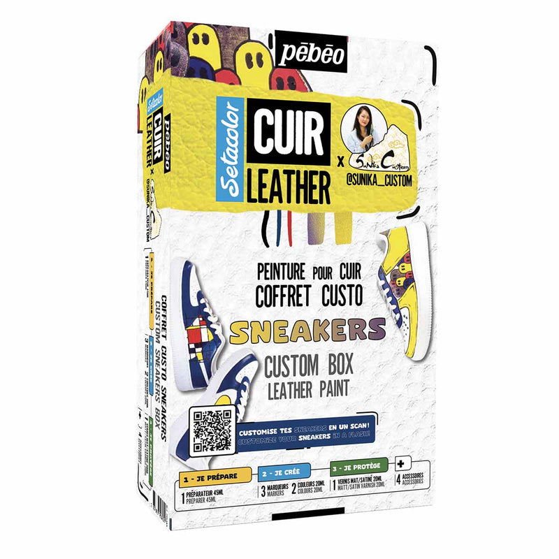 Sneackers Custom box Leather paint - Pébéo Setacolor Cuir
