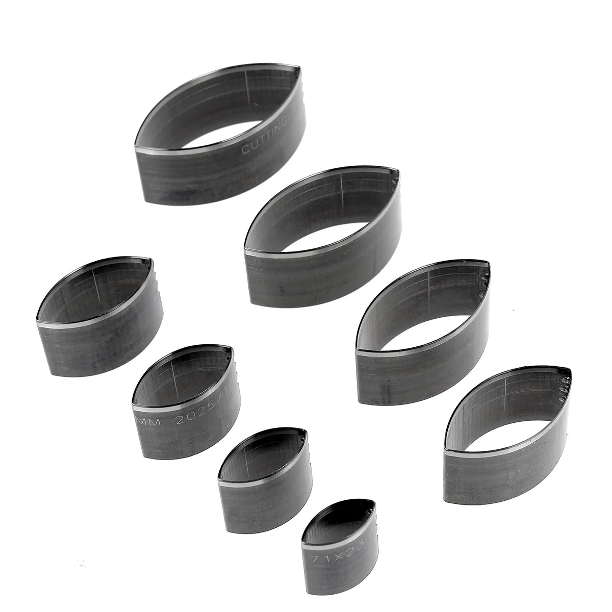 Emporte-pièces marquise Ivan, lot de 8 outils à frapper ou à presser, en acier pour travaux de précision.