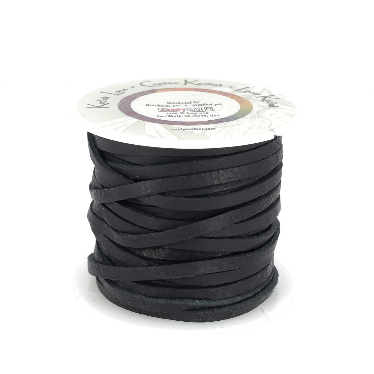 Lacet cuir plat 5 mm noir