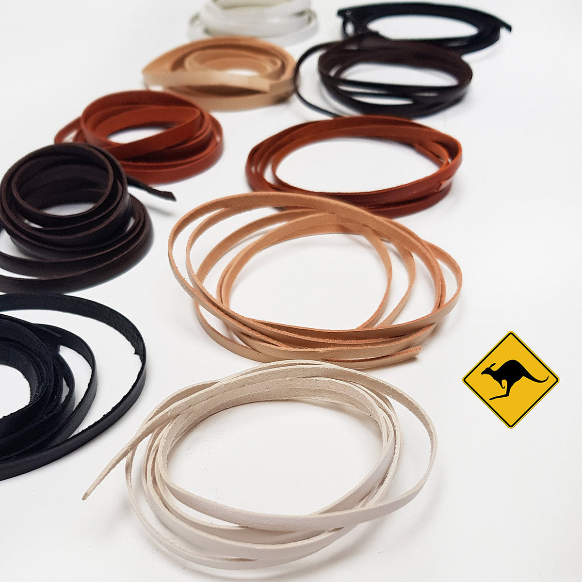 Lacet en cuir de Kangourou pigmenté Plat - Largeur 4,7mm - 1 mètre - Tandy Leather 5173 - Deco Cuir