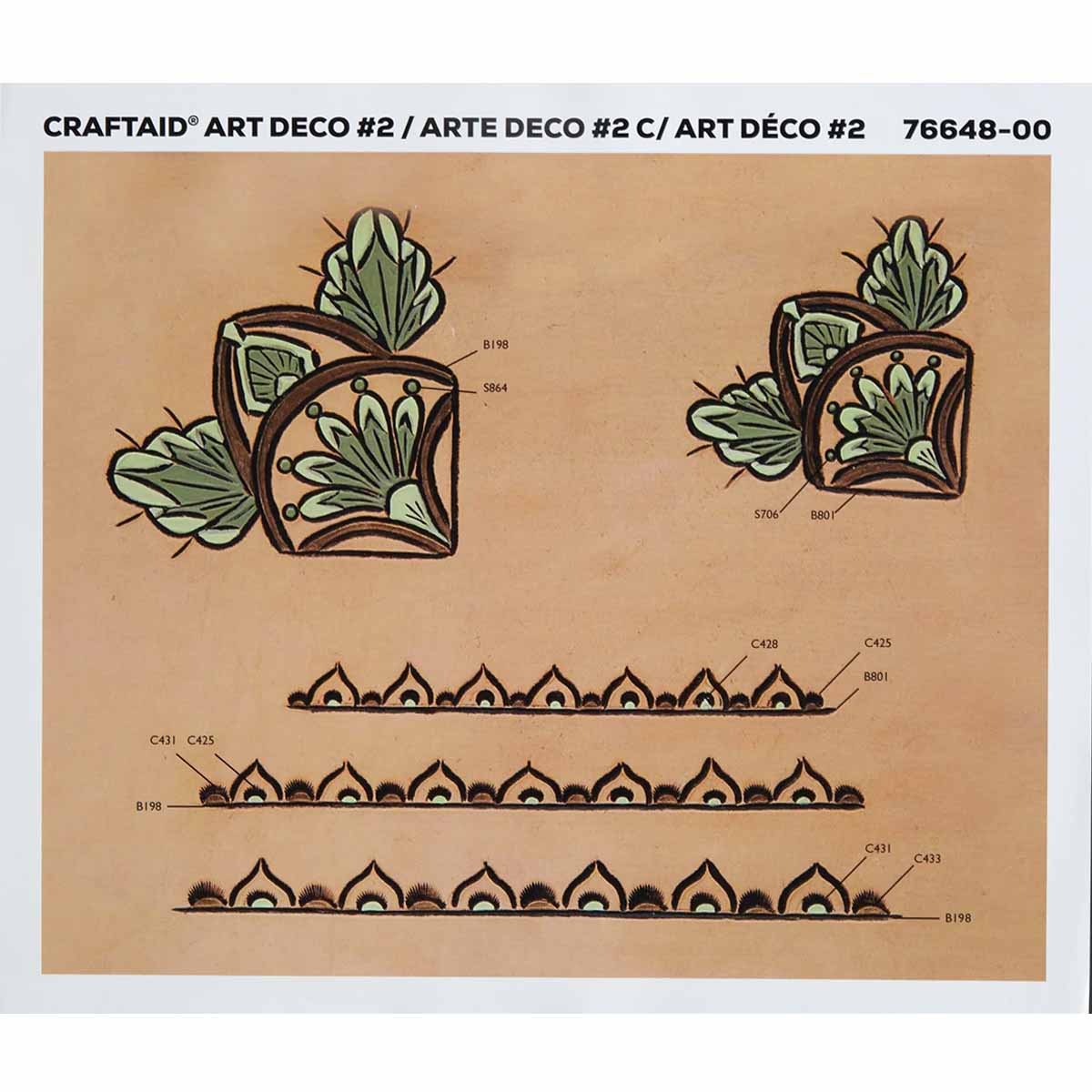 Calque réutilisable pour transfert de motifs sur cuir - ART DECO #2