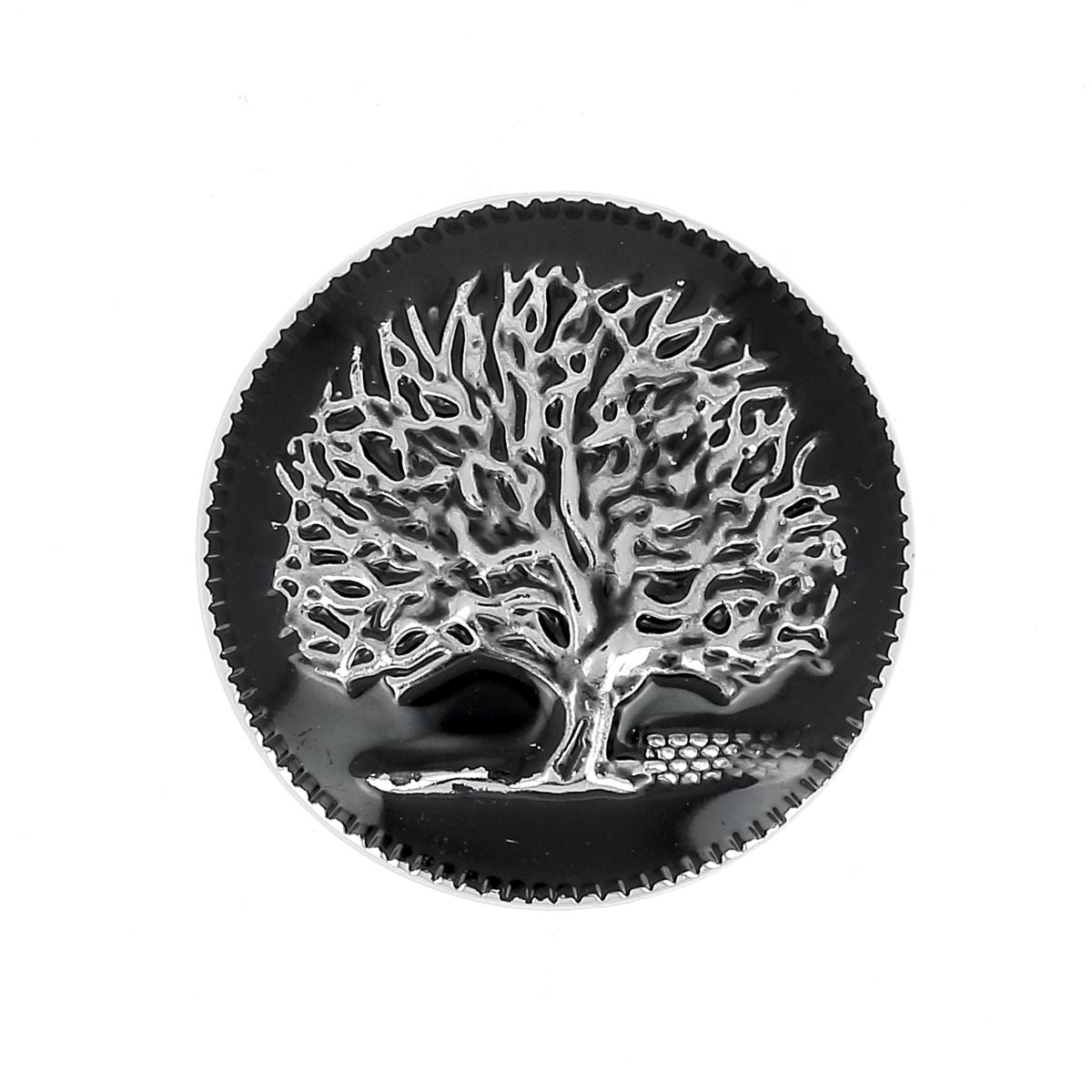 Concho à visser ARBRE - 33mm - Nickelé et noir