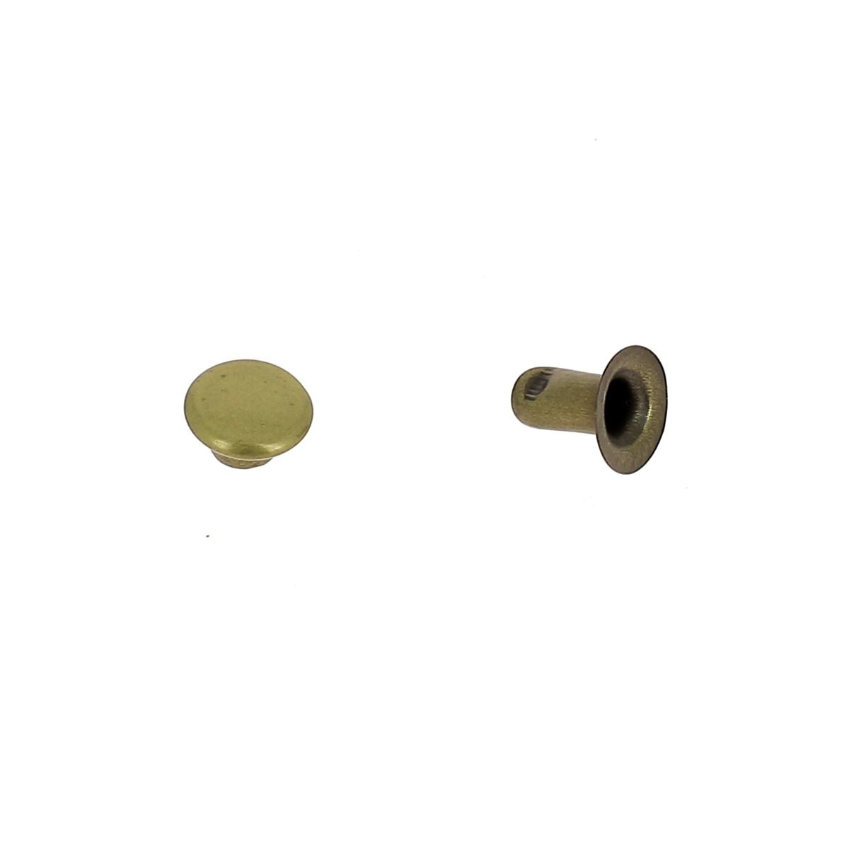 Lot de 100 TRÈS PETITS rivets simple calotte en acier - 6x6x6 mm - 1278 - Laiton vieilli