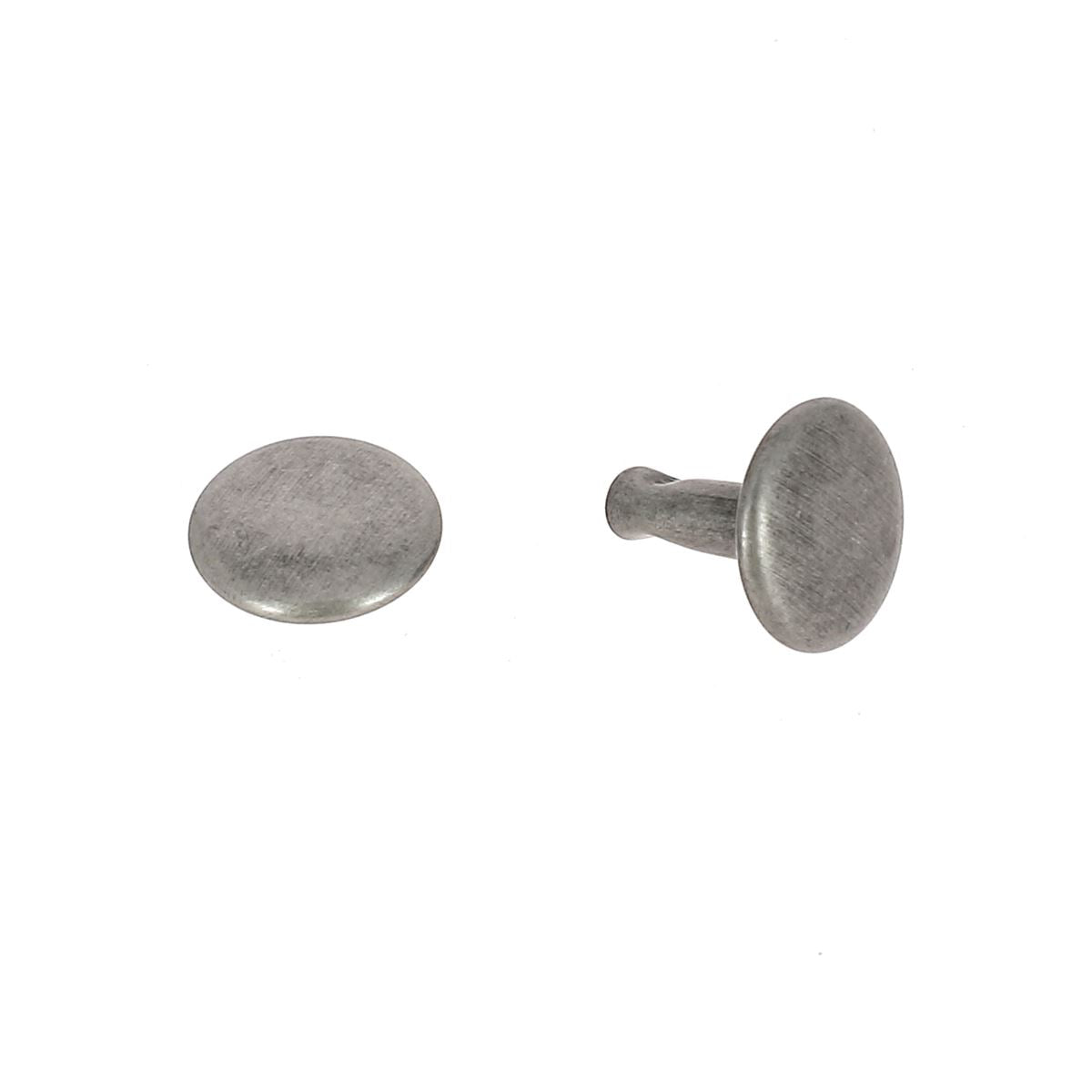 Lot de 100 moyens rivets DOUBLE CALOTTE en acier (T4) - Deco Cuir