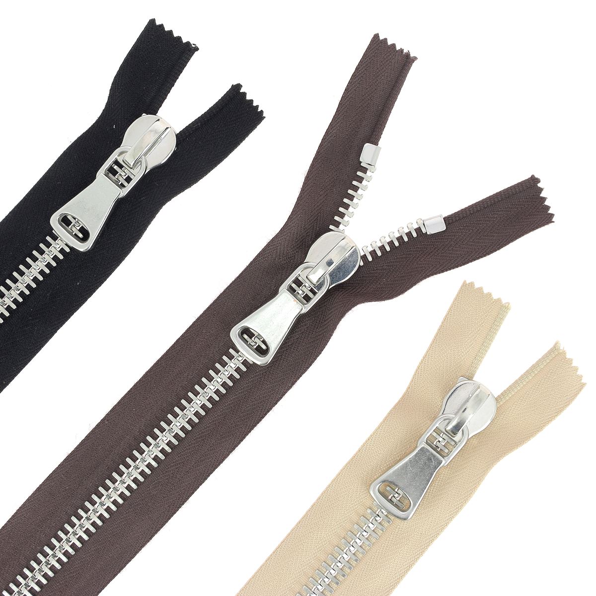 Fermeture à glissière MÉTAL 8mm - SUPRA - Nickelé - Deco Cuir