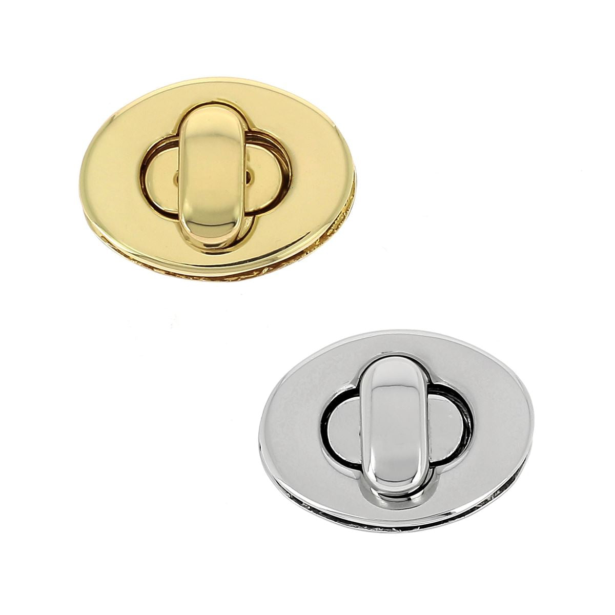 Fermoir tourniquet pour sac OVALE - 17x24mm - Doré clair