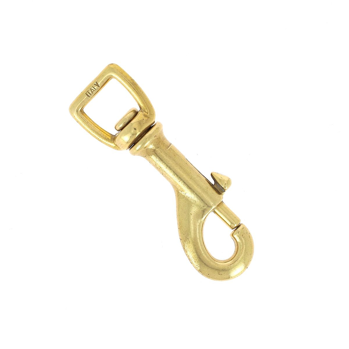 Mousqueton tournant à tirette en laiton - 13mm