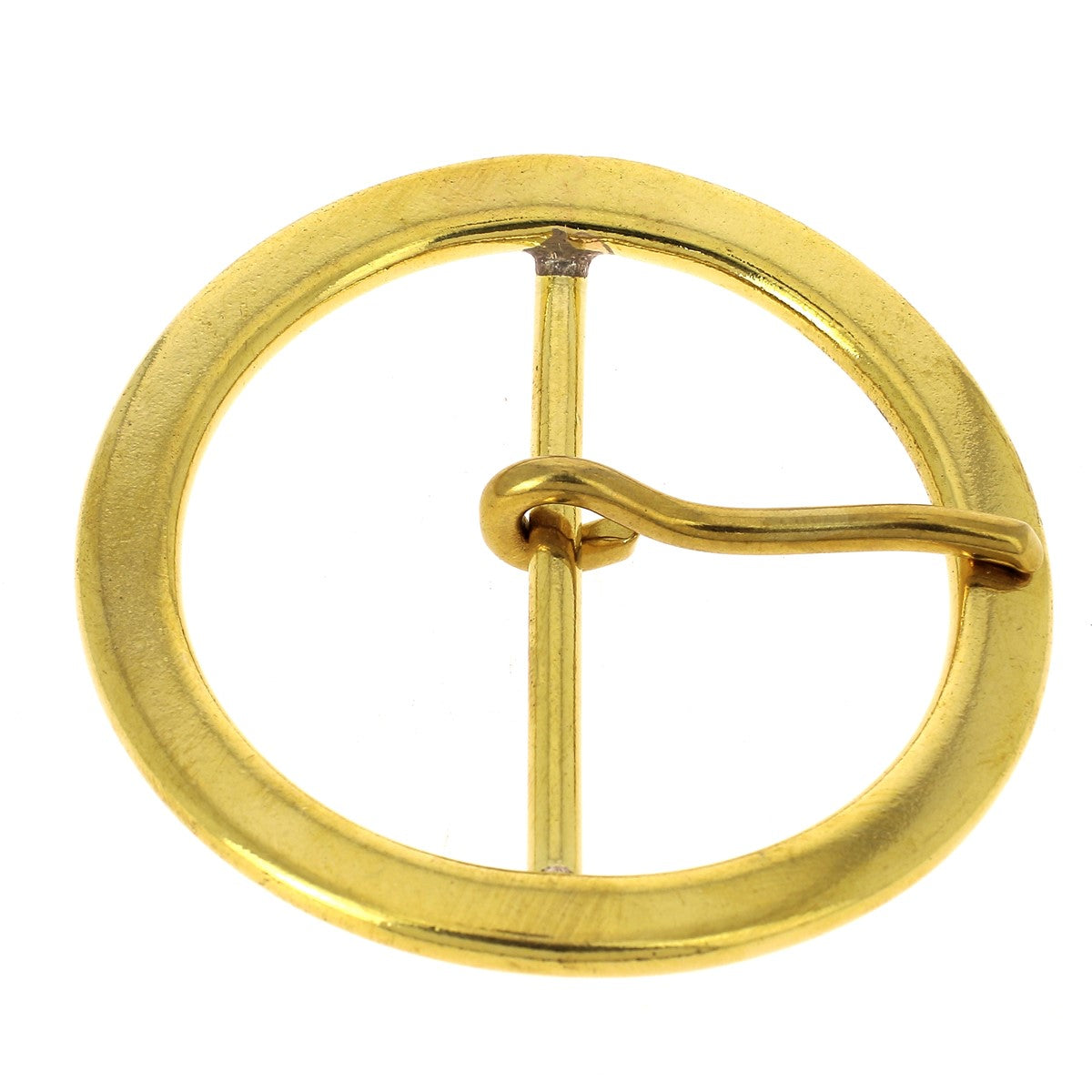 Grande boucle de ceinture ronde en laiton - Pour ceinture en cuir de 4,5 cm - Maison Poursin fabrication française