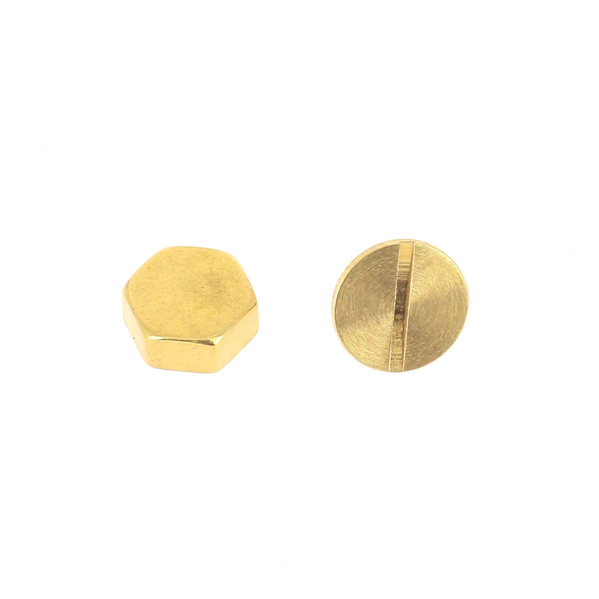 Vis d'assemblage hexagonale en laiton de 9mm de marque Poursin, accessoire robuste pour assemblages précis.