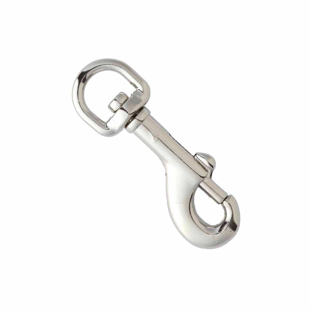 Mousqueton tournant à tirette - Tandy Leather - Nickelé - Pour lanière de 10 mm - 1155-00