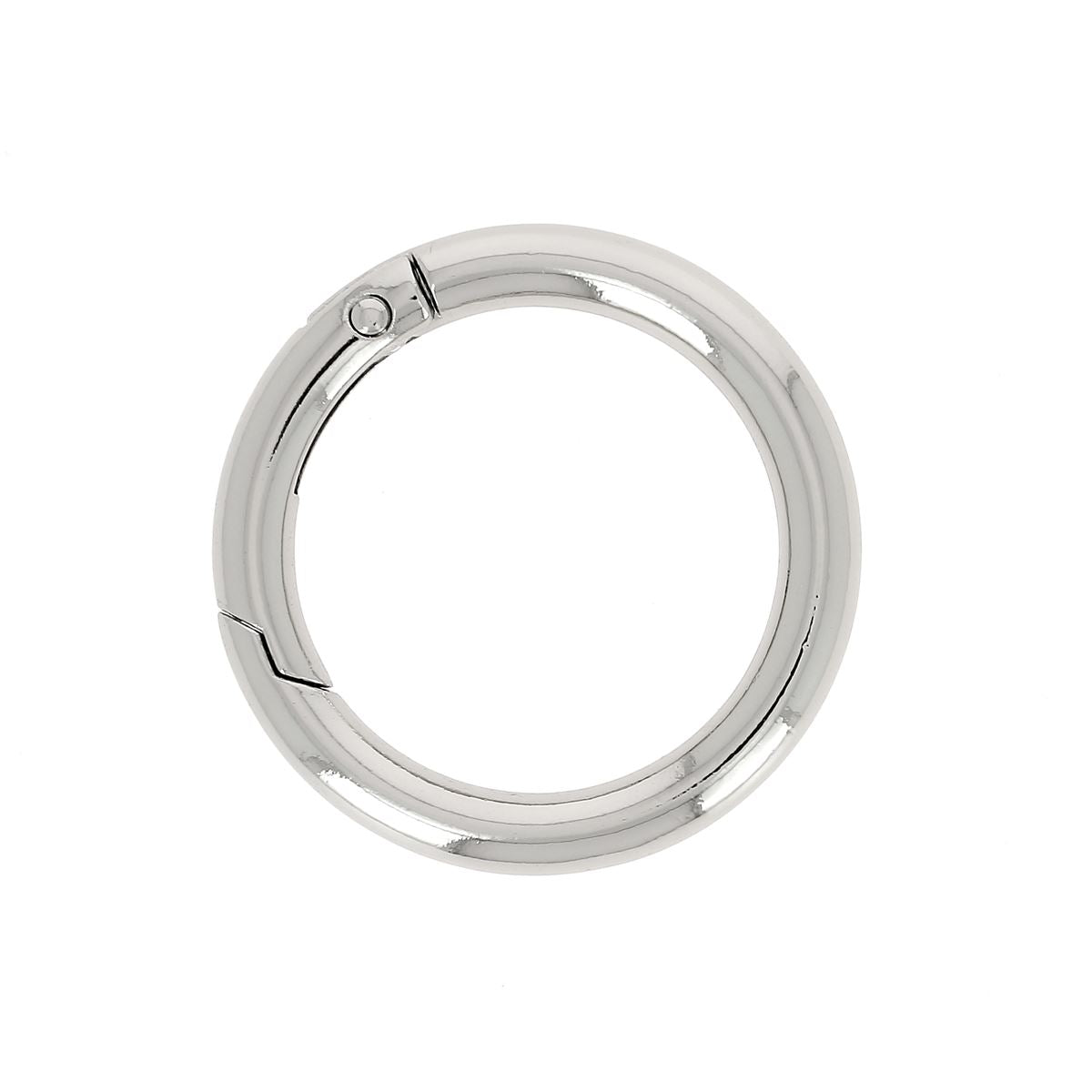 Fermoir mousqueton rond pour maroquinerie - 35 mm - Nickelé