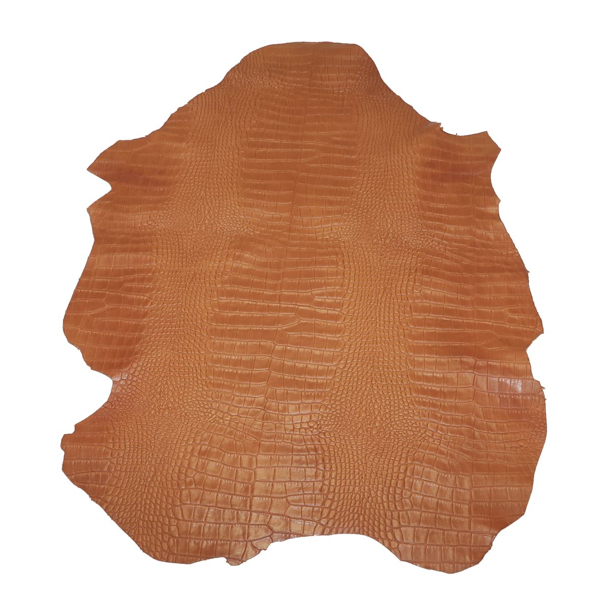 Peau entière de cuir de basane FRANCE imitation Caïman - ANILINE - COGNAC BAF15