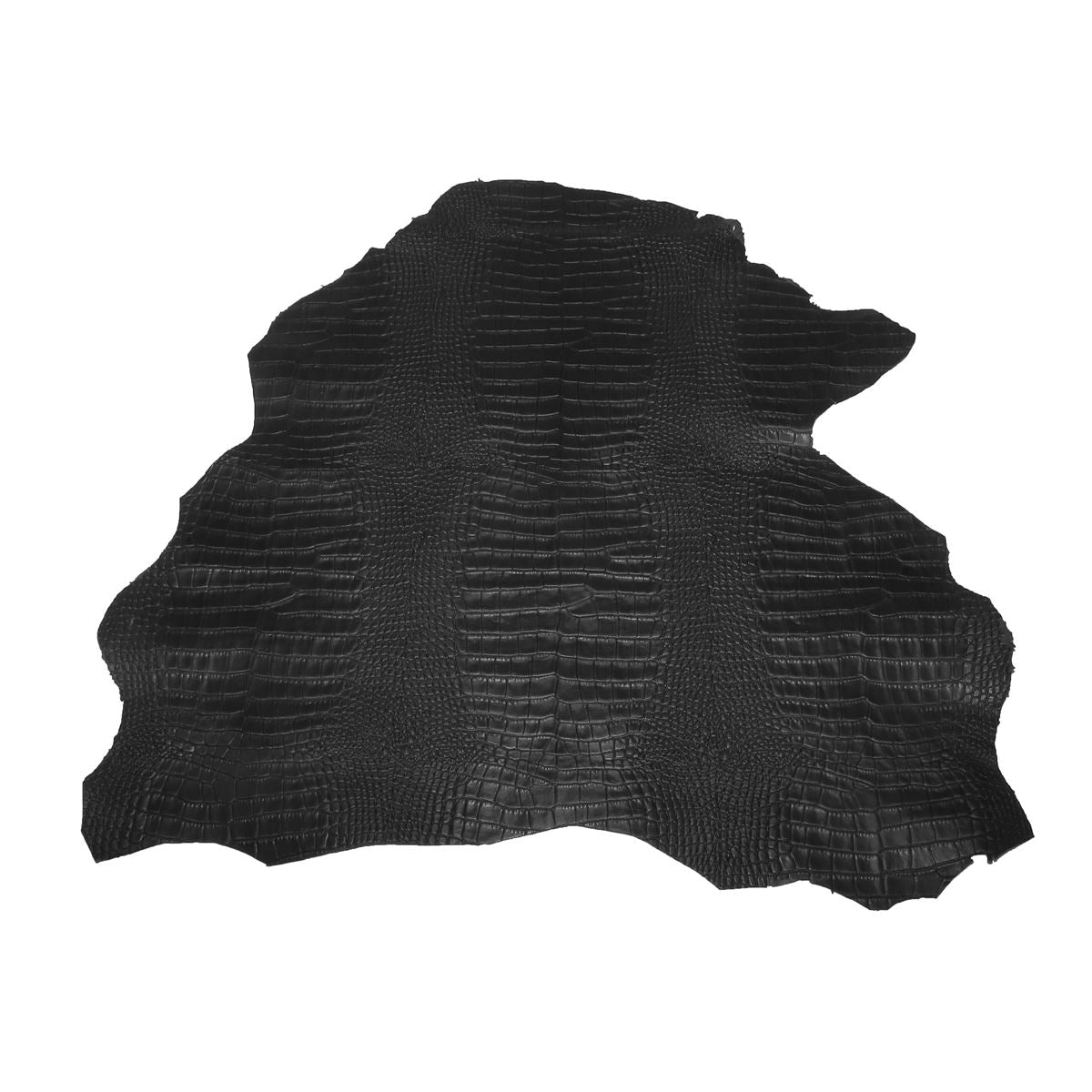 Peau entière de cuir de basane FRANCE imitation Caïman - ANILINE - NOIR BAF18