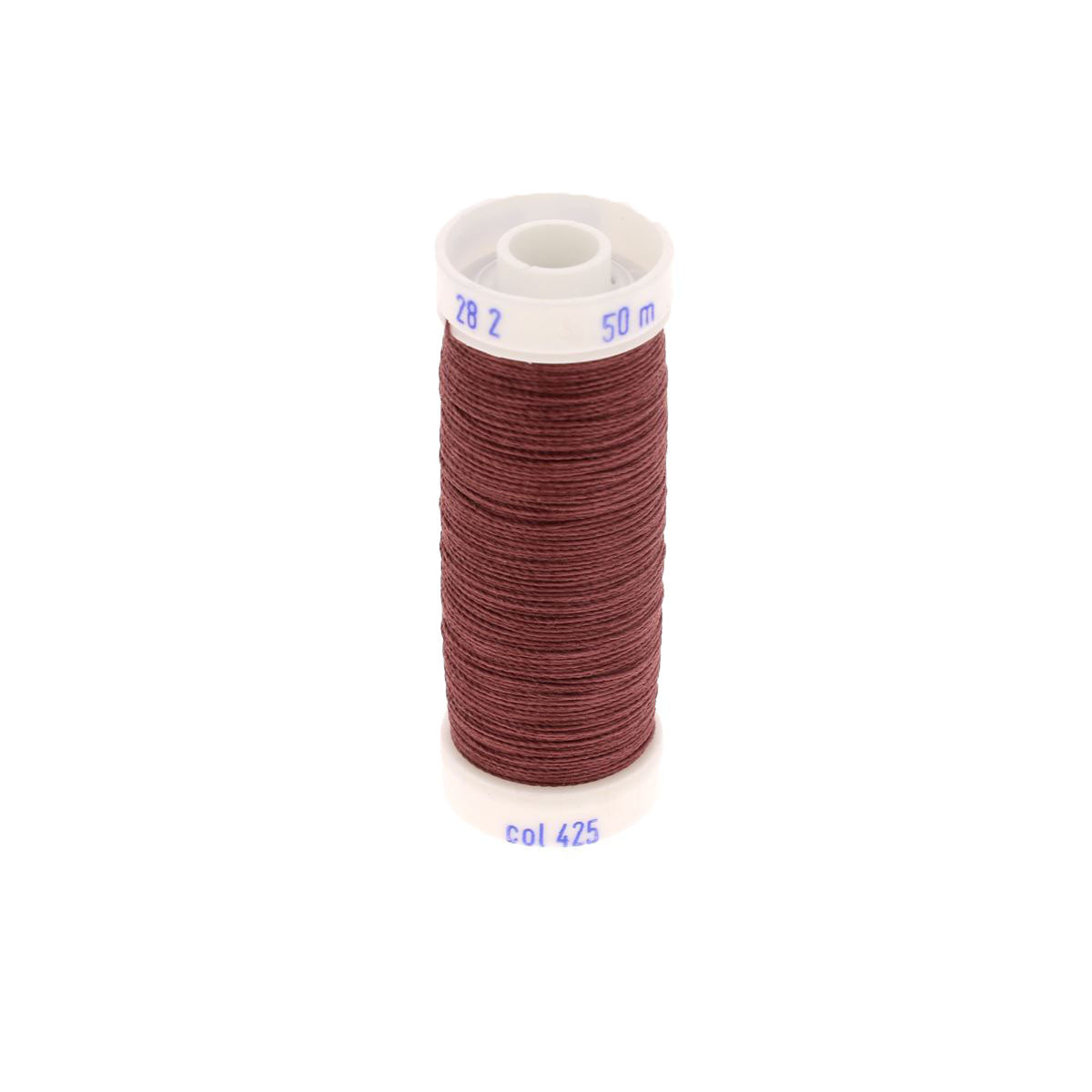 Bobine de fil polyester coton spécial maroquinerie - 28/2 - 0,38mm Brique 425 - Deco Cuir