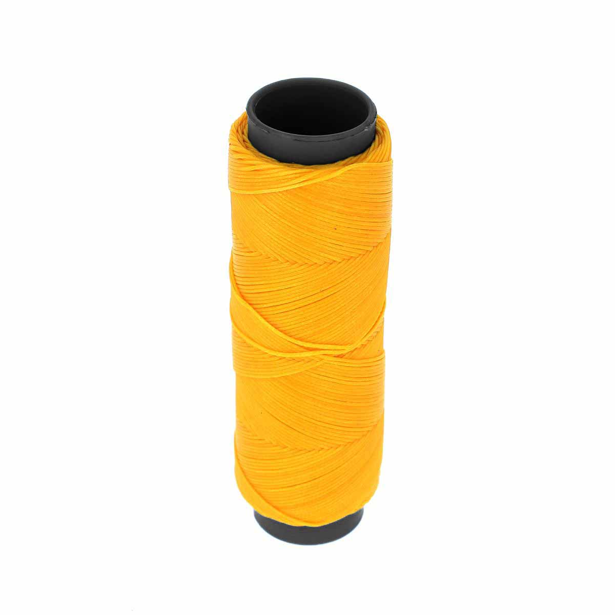 Bobine de 100m de fil polyester tressé et ciré - Diam 0,6mm - JAUNE