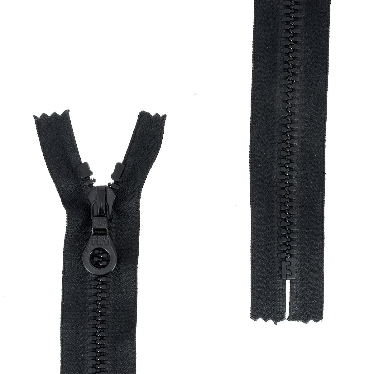 Fermeture à glissière PLASTIQUE - 6mm - NOIR - 20cm