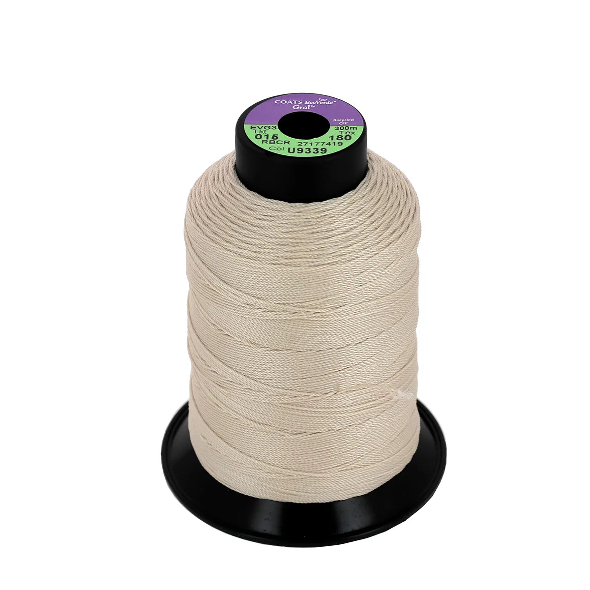 Bobine de fil polyester GRAL N°15 - Beige lin U9339 - Deco cuir