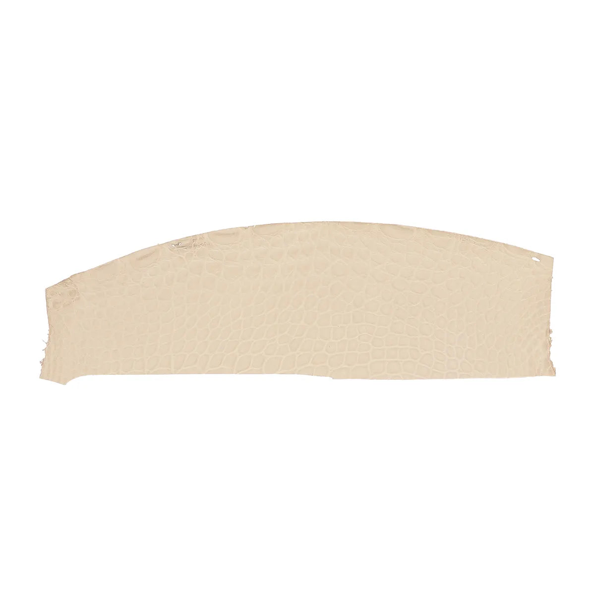Grande découpe de cuir d'alligator couleur beige argile. Flanc de cuir exotique pour réaliser des bijoux et accessoires haut de gamme