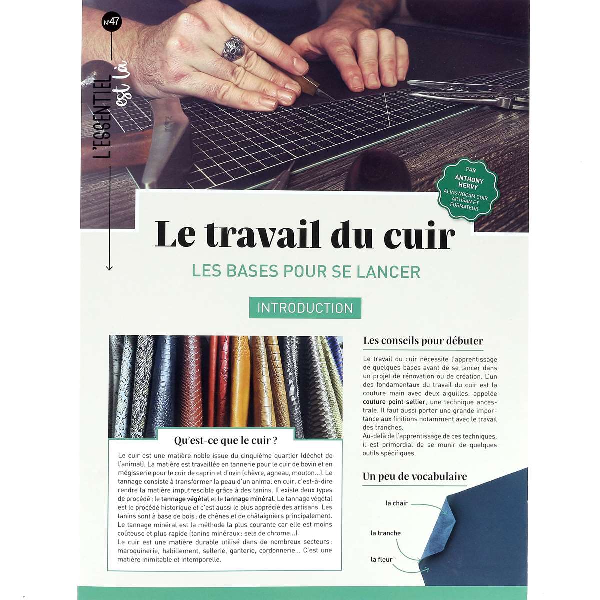 Dépliant "Le travail du cuir" - L'essentiel est là - Deco Cuir
