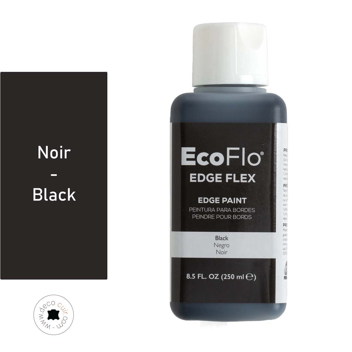 Peinture de tranche pour cuir - Eco-Flo Edgeflex Edge paint - 250 ml - black / noir