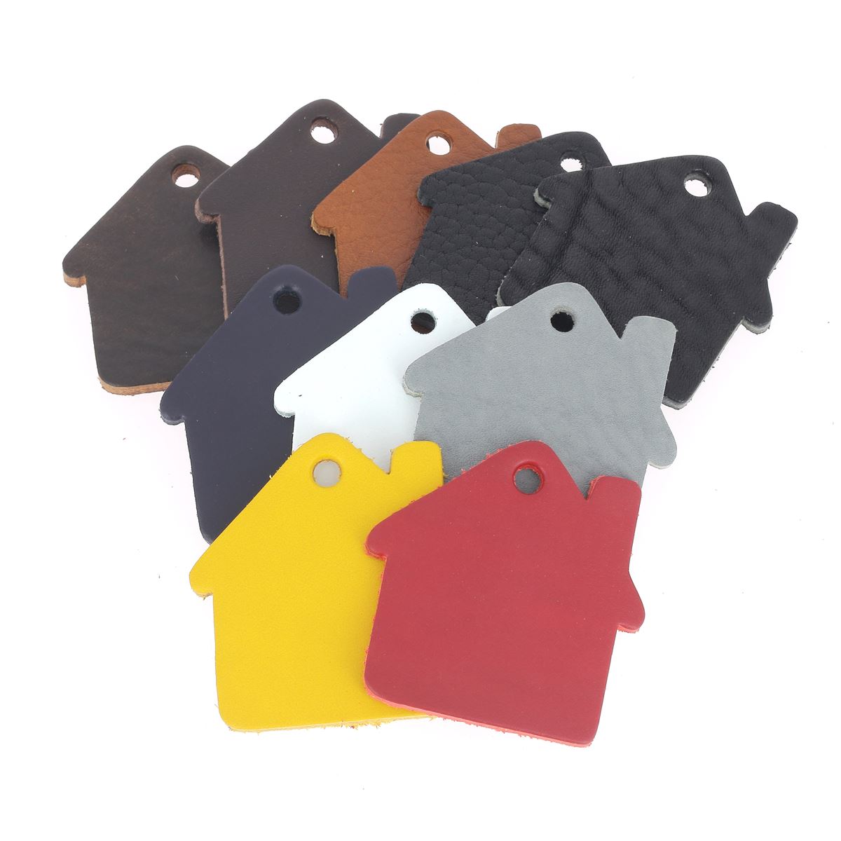 Lot de 10 découpes GRANDE MAISON pour porte clés en cuir teinté - DIVERS