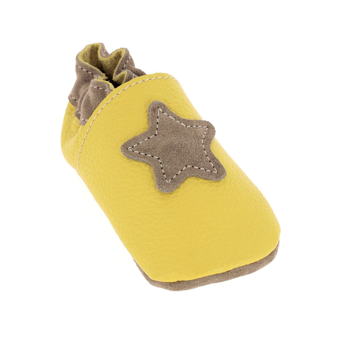 Kit DIY Chaussons en cuir pour bébé avec Étoile - JAUNE
