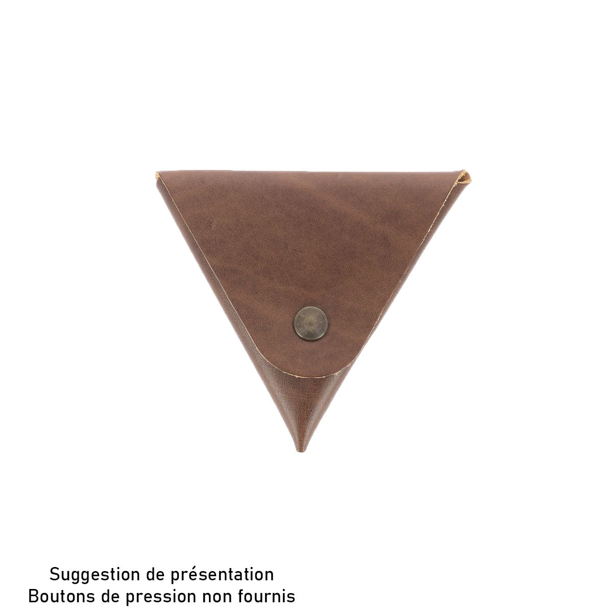 Découpe Grand porte-monnaie triangle en cuir SAUVAGE - NOISETTE