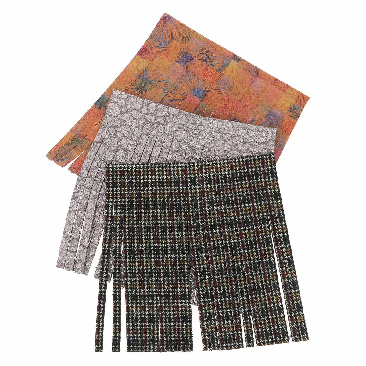 Lot de 3 découpes grands POMPONS pour porte-clés en cuir FANTAISIE