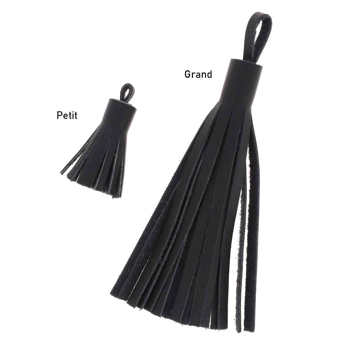 Découpe POMPON pour porte-clés en cuir NOIR Q47