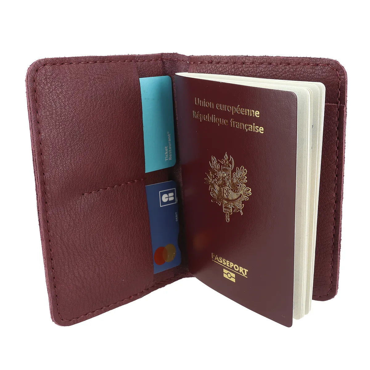 Kit DIT porte passeport, pouvant contenir un porte passeport, deux cartes format carte bancaire, mais également pièce d'identité