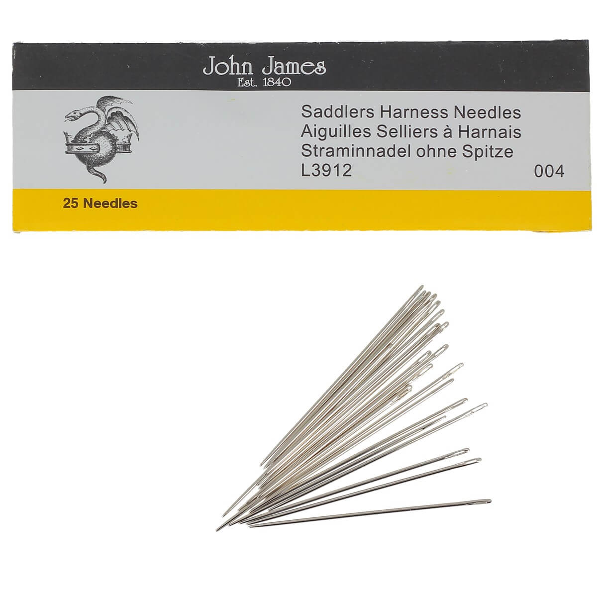 Lot de 25 aiguilles sellier - Bout Rond - John James - 0,8 mm L3912_004