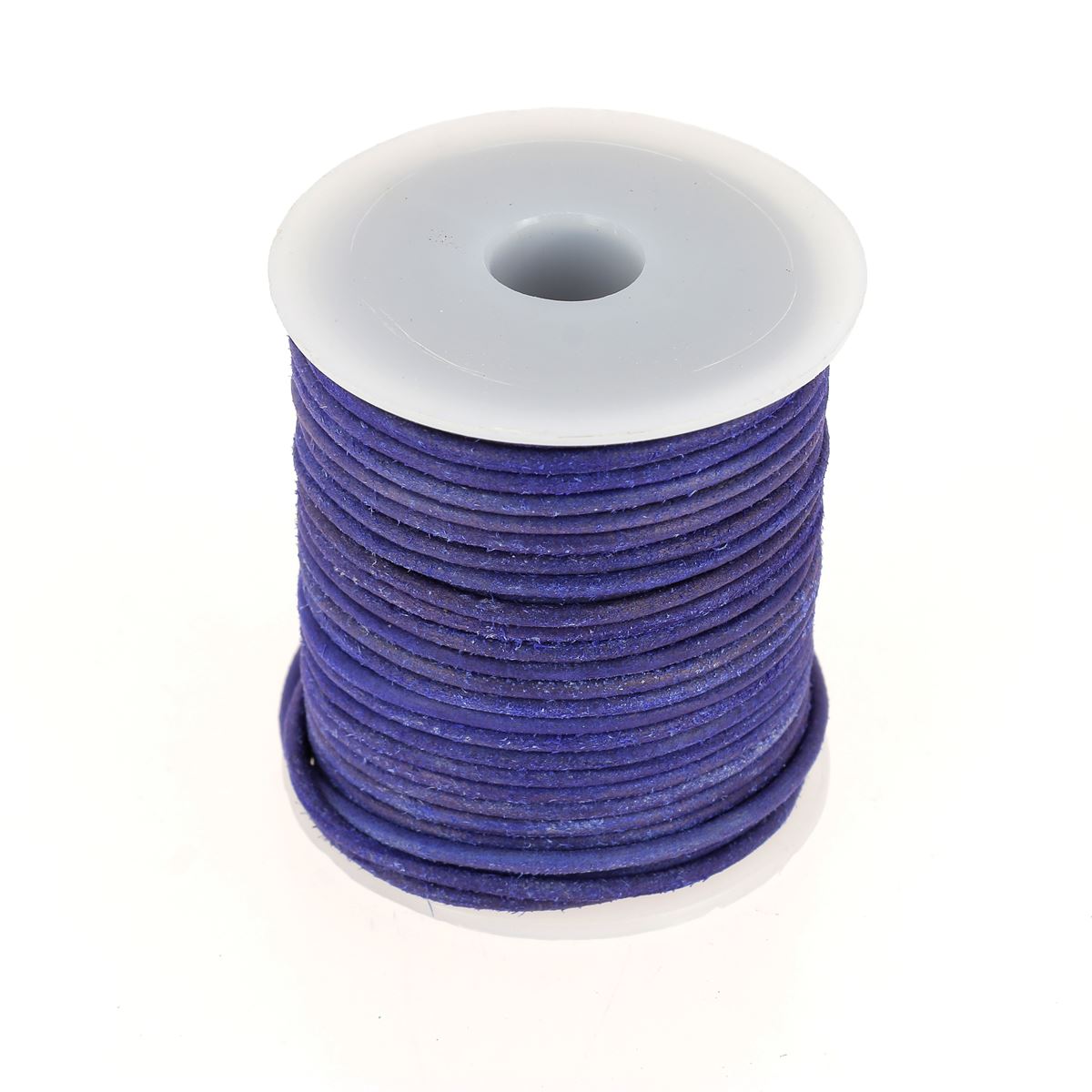 Lacet en cuir teinté effet brut Rond - Diamètre 2mm - Deco Cuir