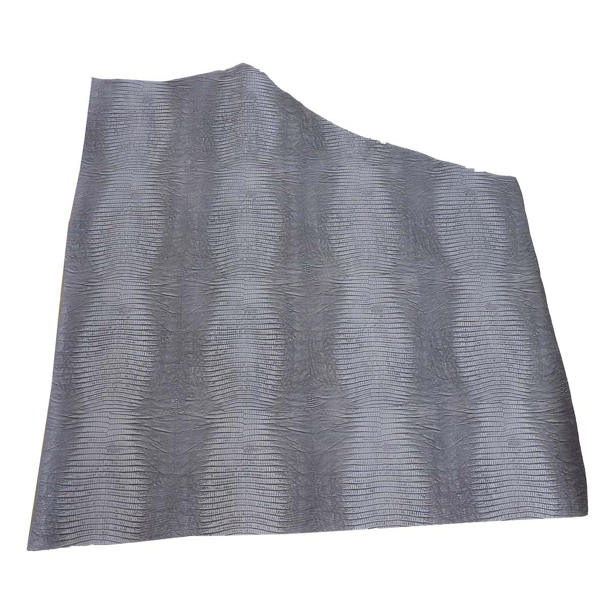 Peau de cuir de veau imitation serpent - BLEU GRIS L26