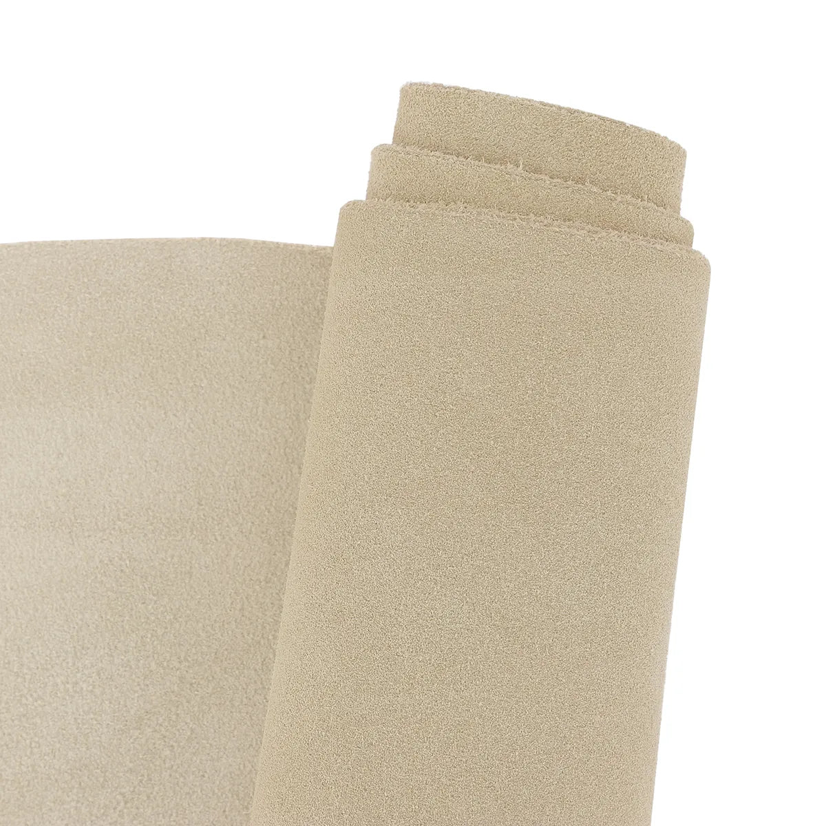 Cuir velours couleur beige. Croûte de cuir velours, texture douce, pour projets de maroquinerie.