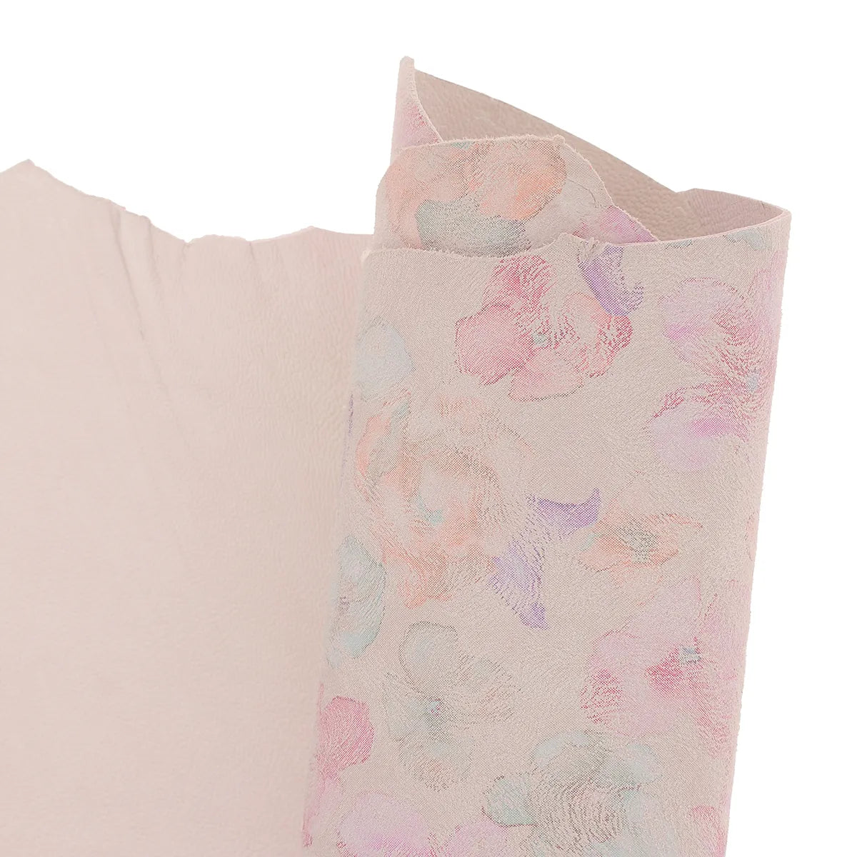 Cuir de chèvre velours - Nude floral S72 - Deco cuir