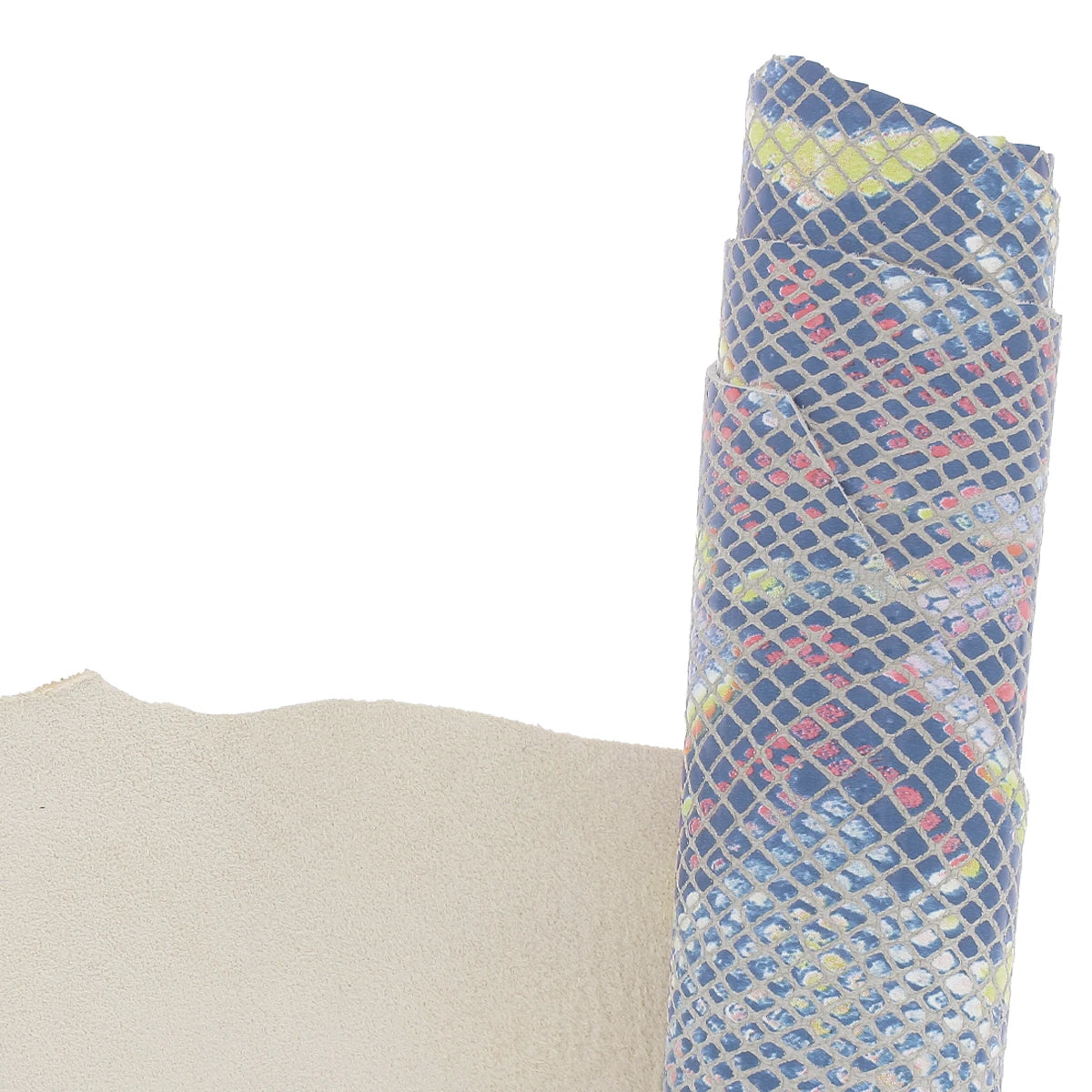 Cuir de chèvre grain reptile multicolore