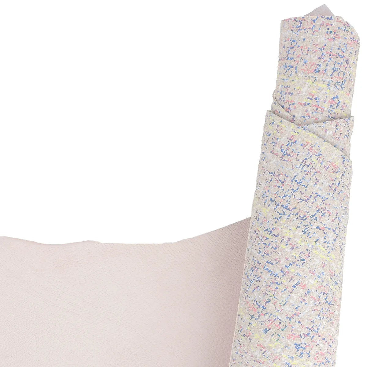 Cuir de chèvre pastel chiné rose et bleu