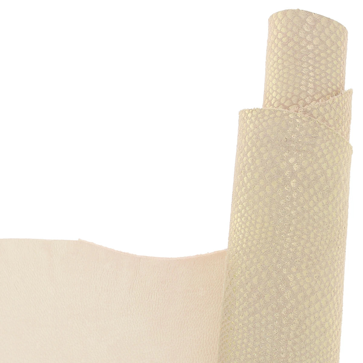 Cuir d’agneau velours reptile sable finition dorée