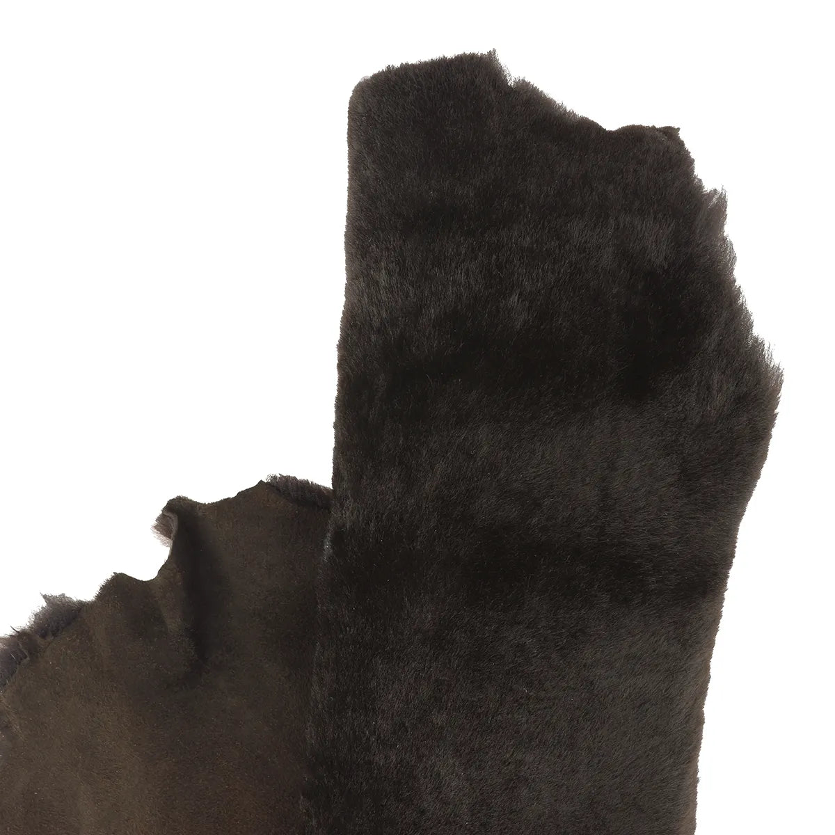 Peau de cuir de mouton lainé - Marron foncé T85 - Deco cuir