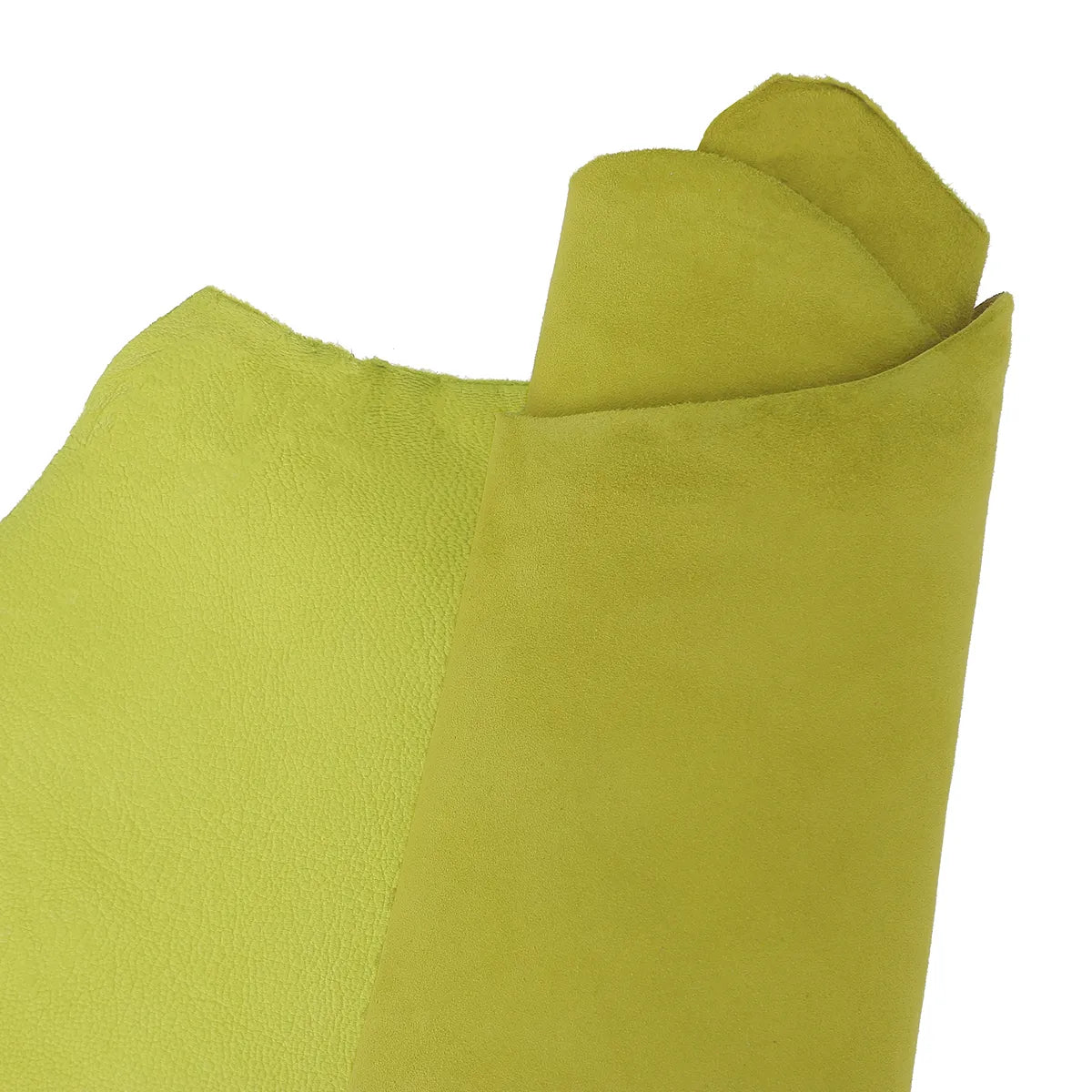 Cuir de chèvre velours vert acide U10 - Deco cuir