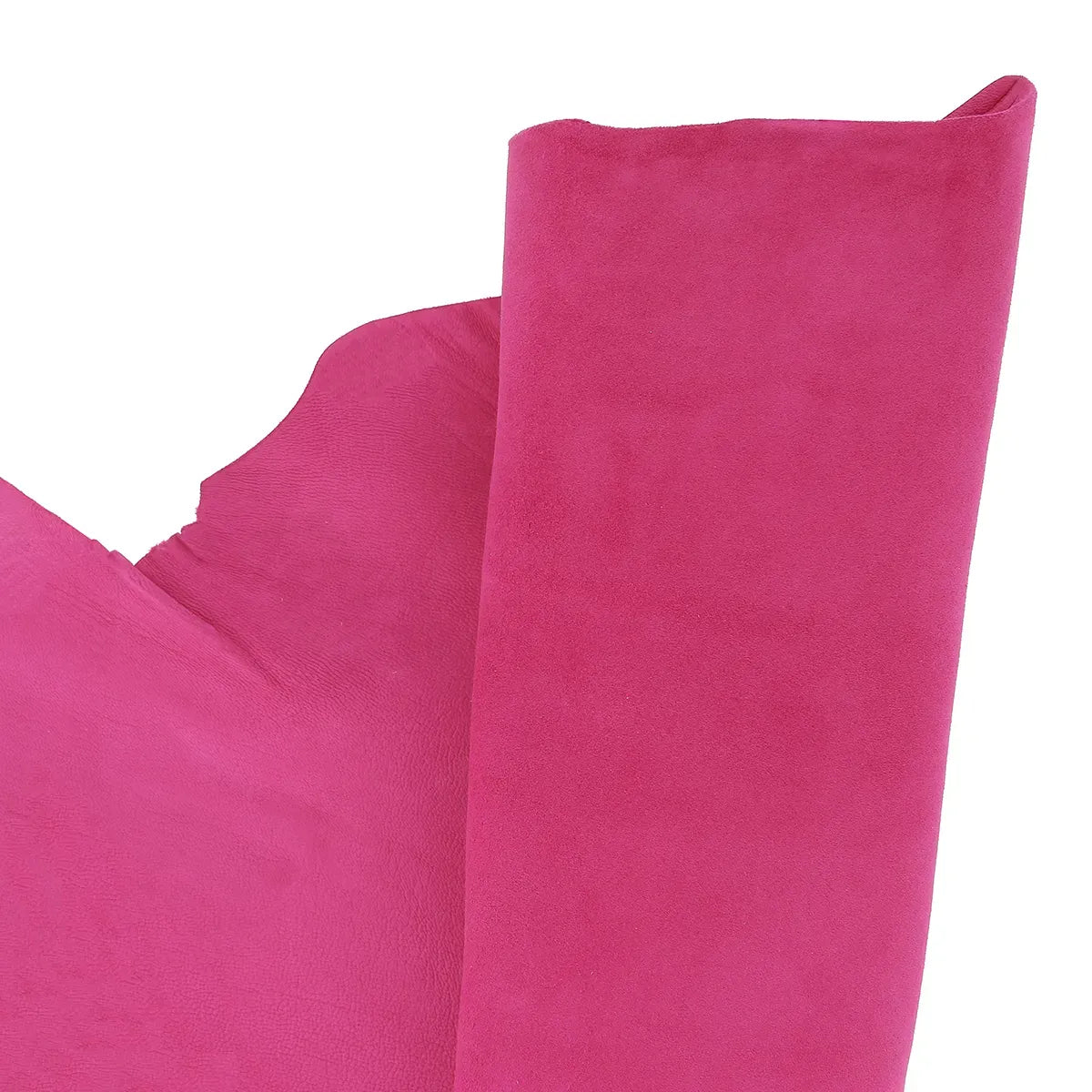 Peau en cuir velours rose fuchsia U28 - Deco cuir