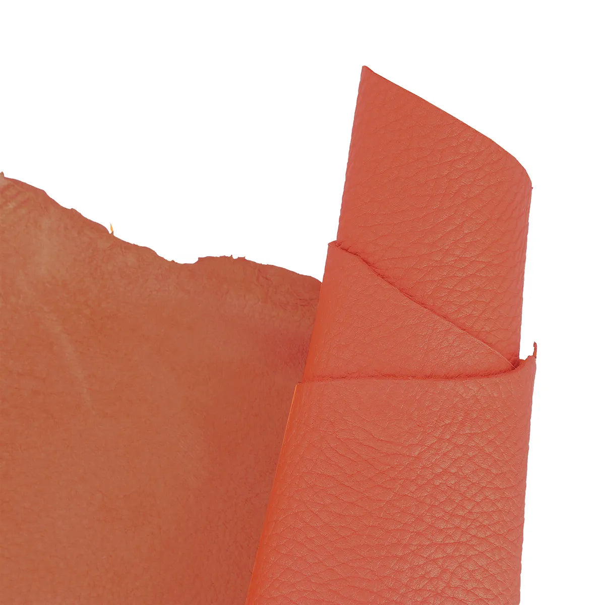 Cuir de cerf orange avec des reflets nacrés dorés, en deuxième choix et petit prix, idéal pour fabriquer des tests, prototypes, accessoires...