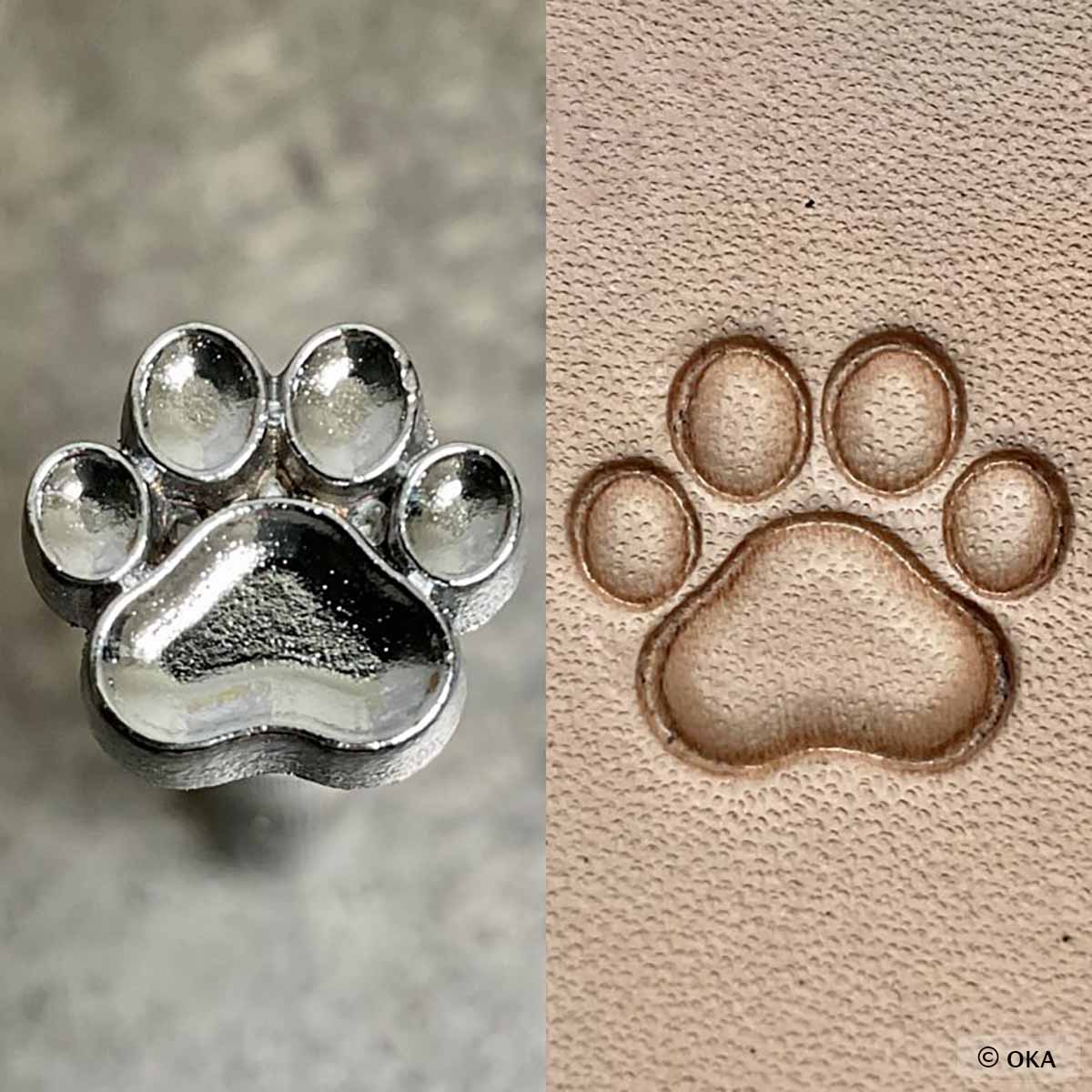 OKA Japan O020 Paw Print Leather Craft Stamp – Handcrafted 13mm Embossing Tool