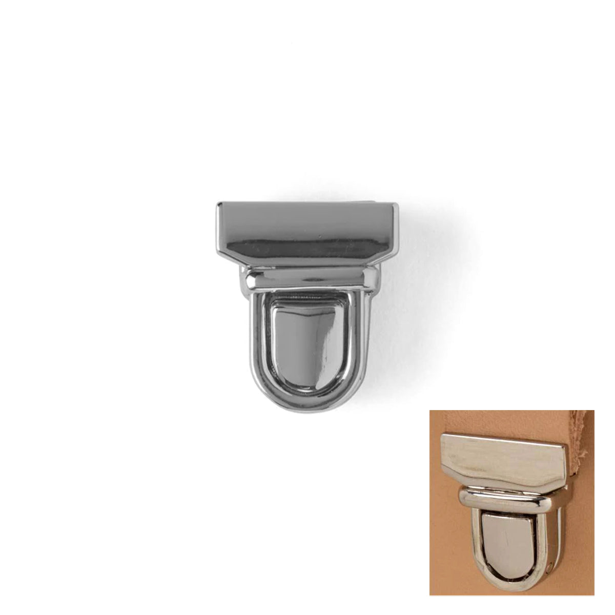 TUCK - Fermeture de cartable - 19x22 mm - NICKELÉ - Tandy Leather