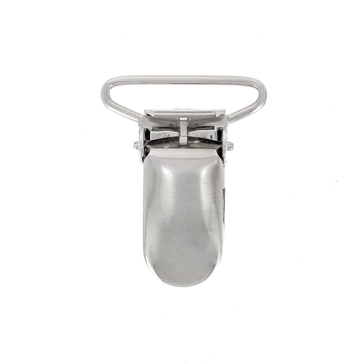 Pince à bretelle bout arrondi - Nickelé - 25mm