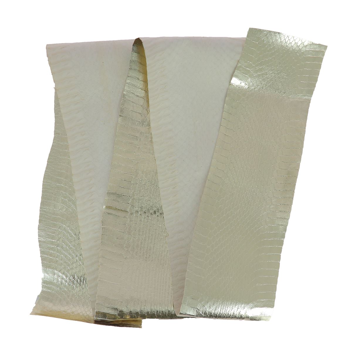 Peau de cuir de serpent Élaphe dorsale - OR CLAIR - Deco Cuir