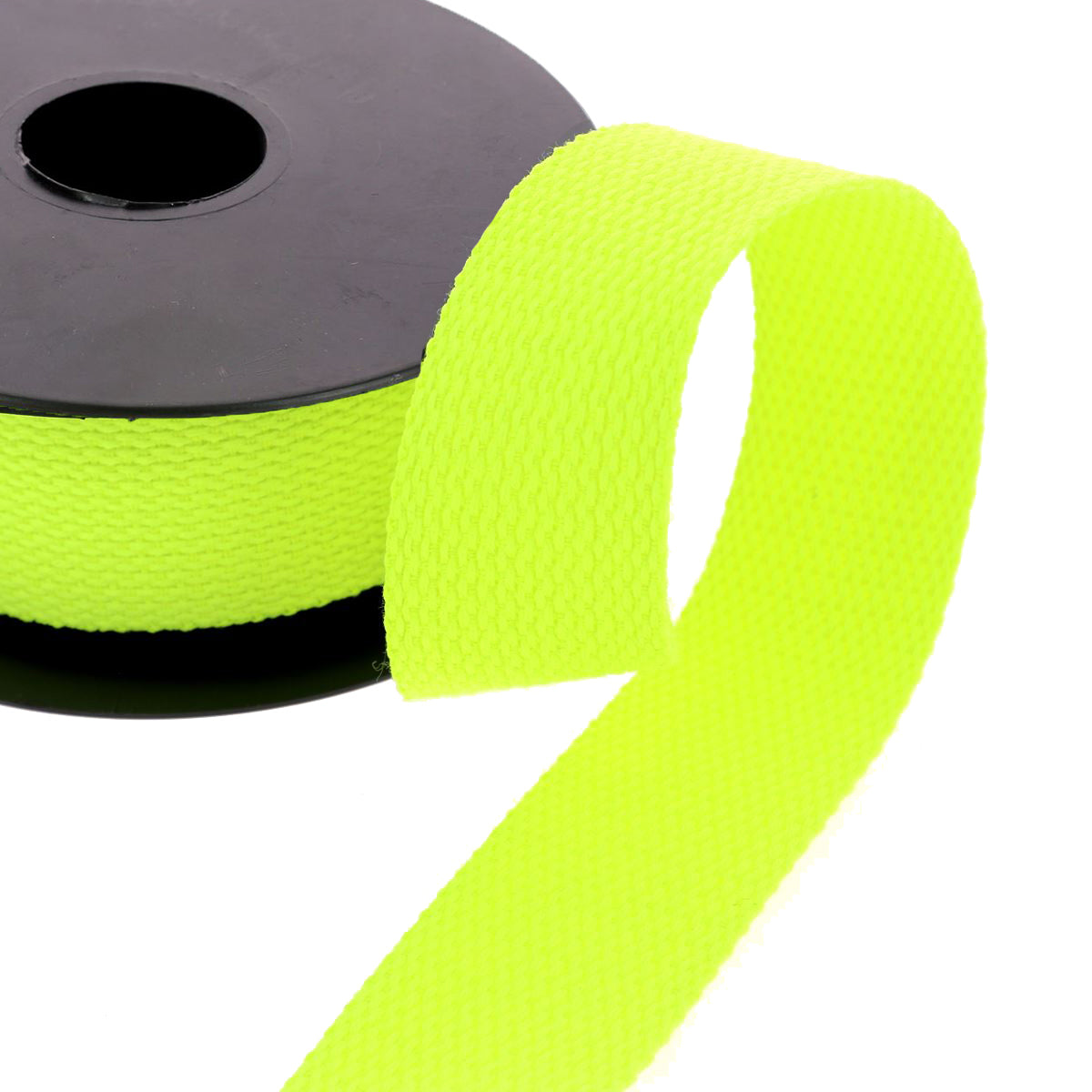 Sangle en Coton 30mm - JAUNE FLUO - Bobine de 5 mètres - Deco Cuir