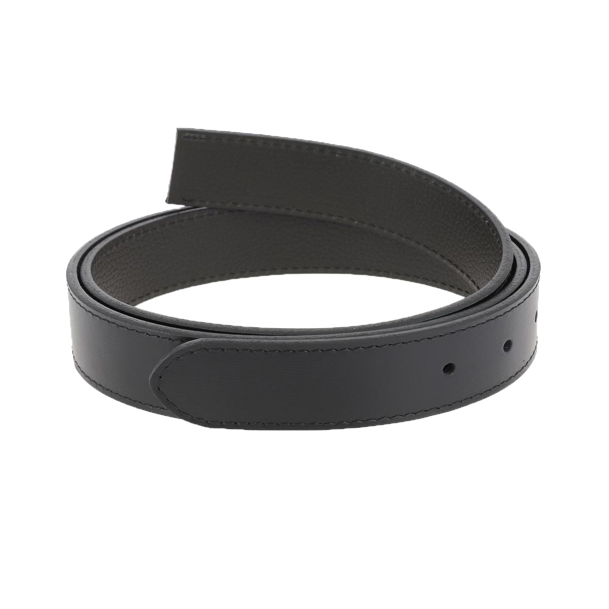 Ceinture cousue en cuir de croupon tannage végétal 30mm - NOIR