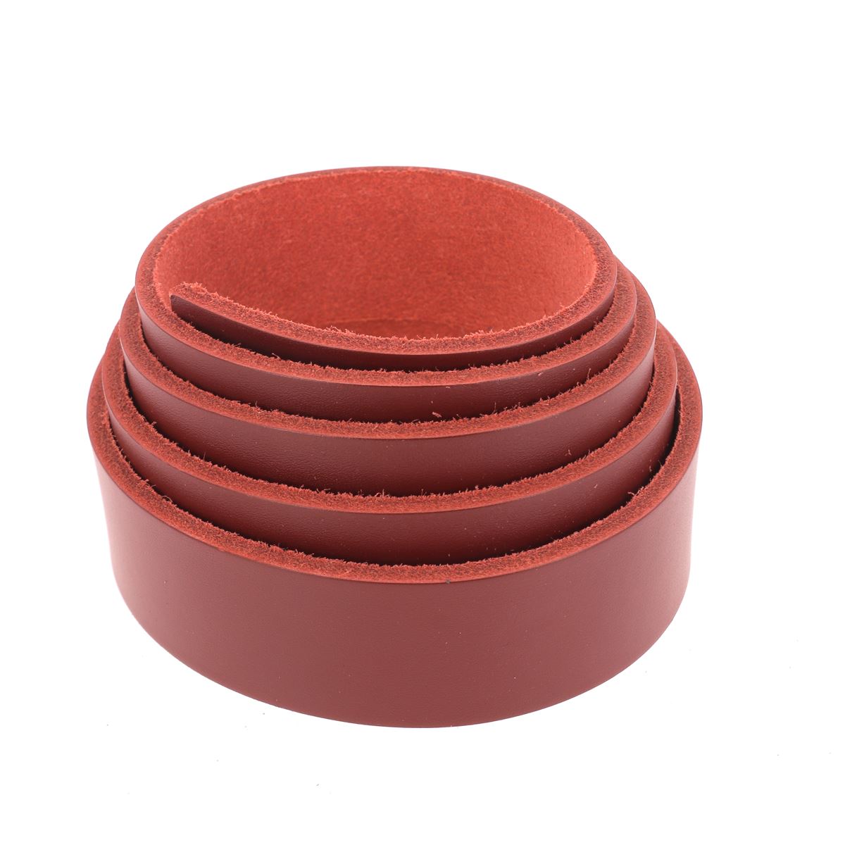 Lanière en cuir de croupon tannage végétal - ROUGE CARMIN N69 - Ép 3,4mm - Deco Cuir